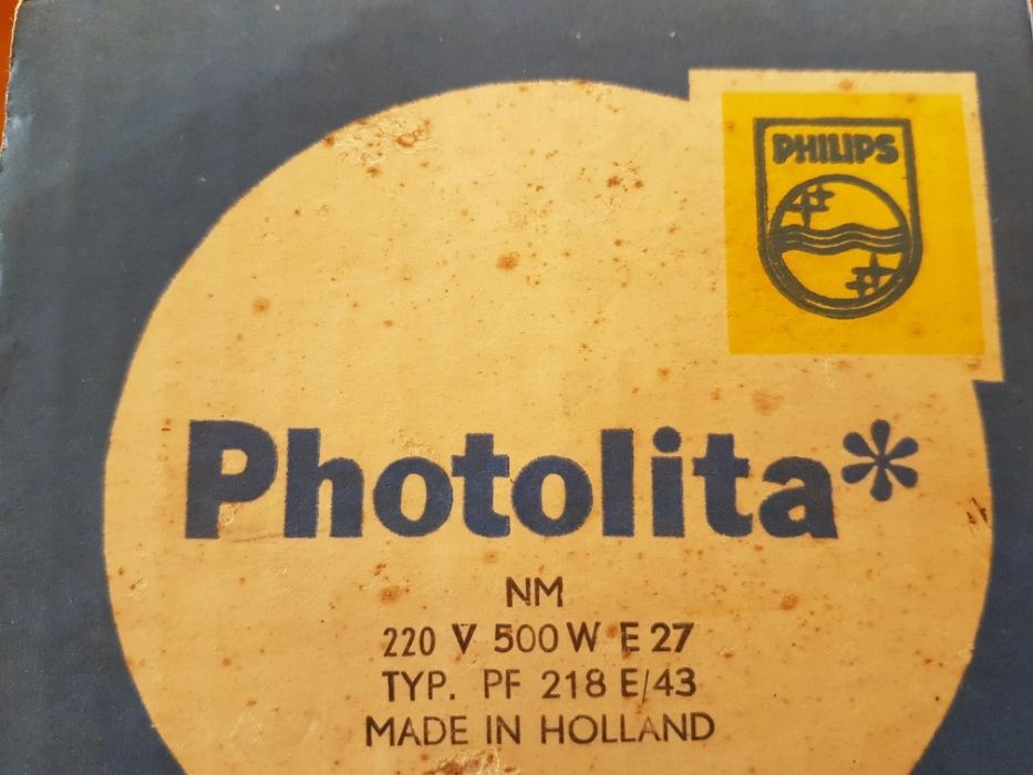Lâmpada Fotográfica Antiga - Vintage Philips Photolita 500W