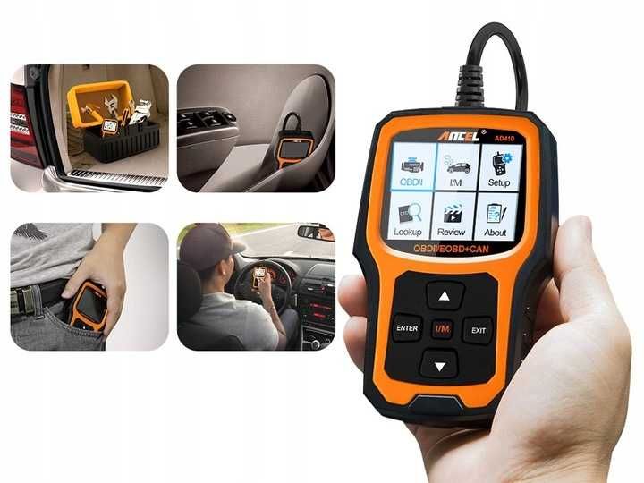 Skaner OBD2 Tester Baterii 2w1 AD410 PRO j.POLSKI