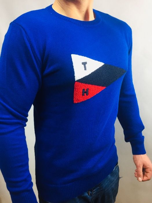 Tommy Hilfiger Sweter męski M/L/XL/XXL Niebieski Prezent dla niego