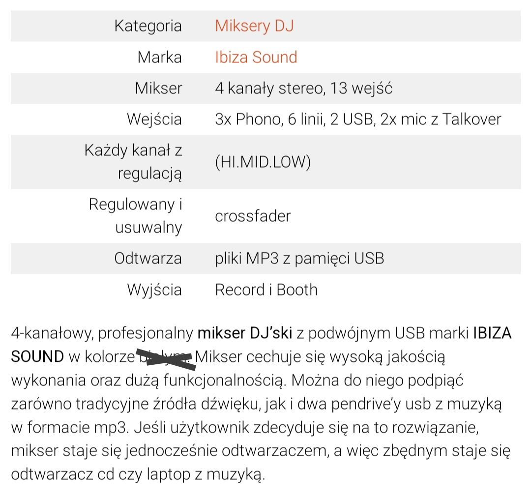 Sprzedam Mikser DJ'ski