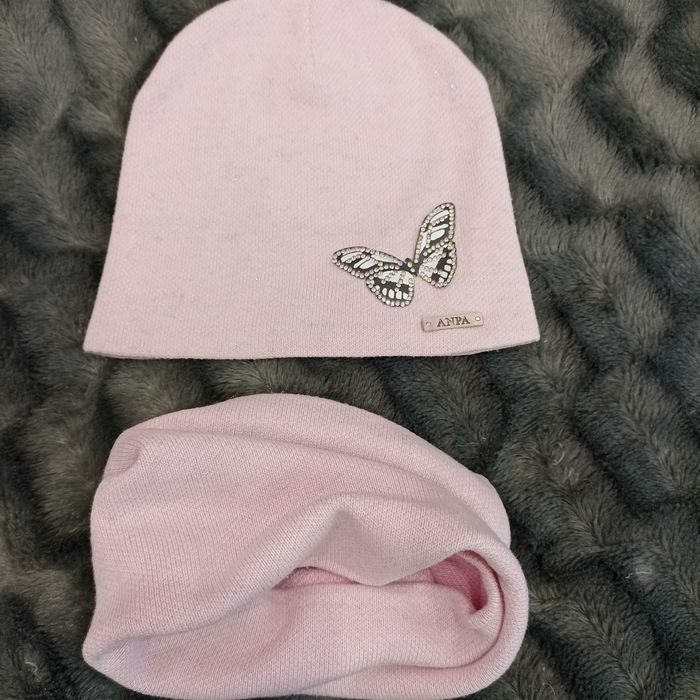 Шапки, шарф, рукавички, набор для девочки, 3-8 лет.