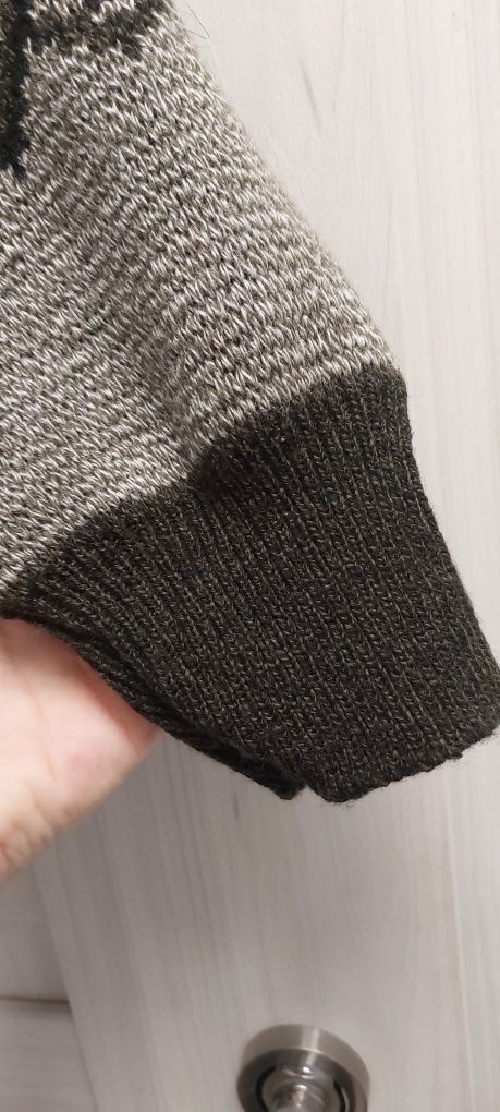 Sweter gruby męski L akryl cetin na zime