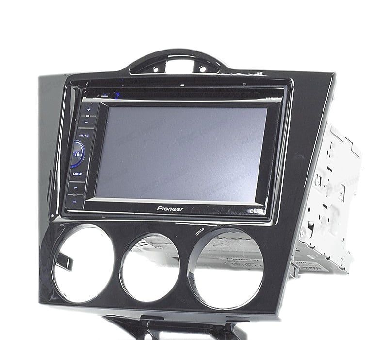 MOLDURA ADAPTADOR PRETO BRILHANTE PARA RADIO 2-DIN PARA MAZDA RX-8 03-08 AIRE ACONDICIONADO MANUAL