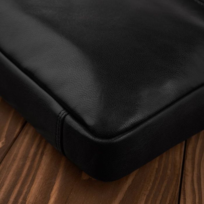 torba męska na laptopa na ramię i do ręki skórzana czarna