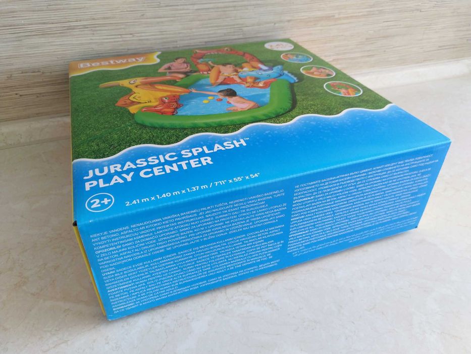 NOWY Basen Dla Dzieci Jurassic Splash Ślizgawka Zraszacz Piłki BESTWAY
