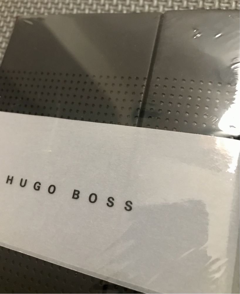 Hugo Boss notatnik notebook A6 czarny skórzany