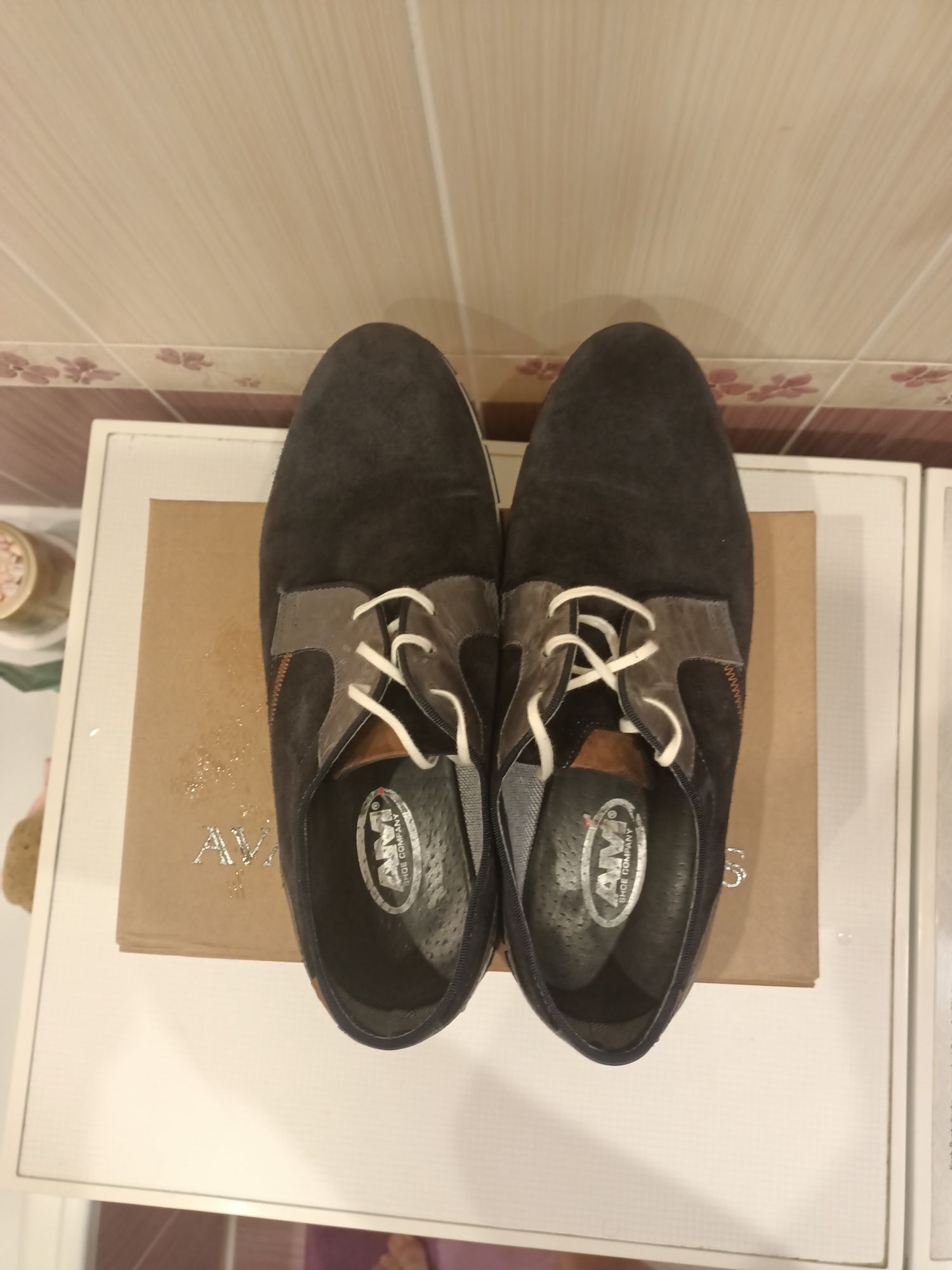 Модні замшеві туфлі 43 р , мокасини AM shoe