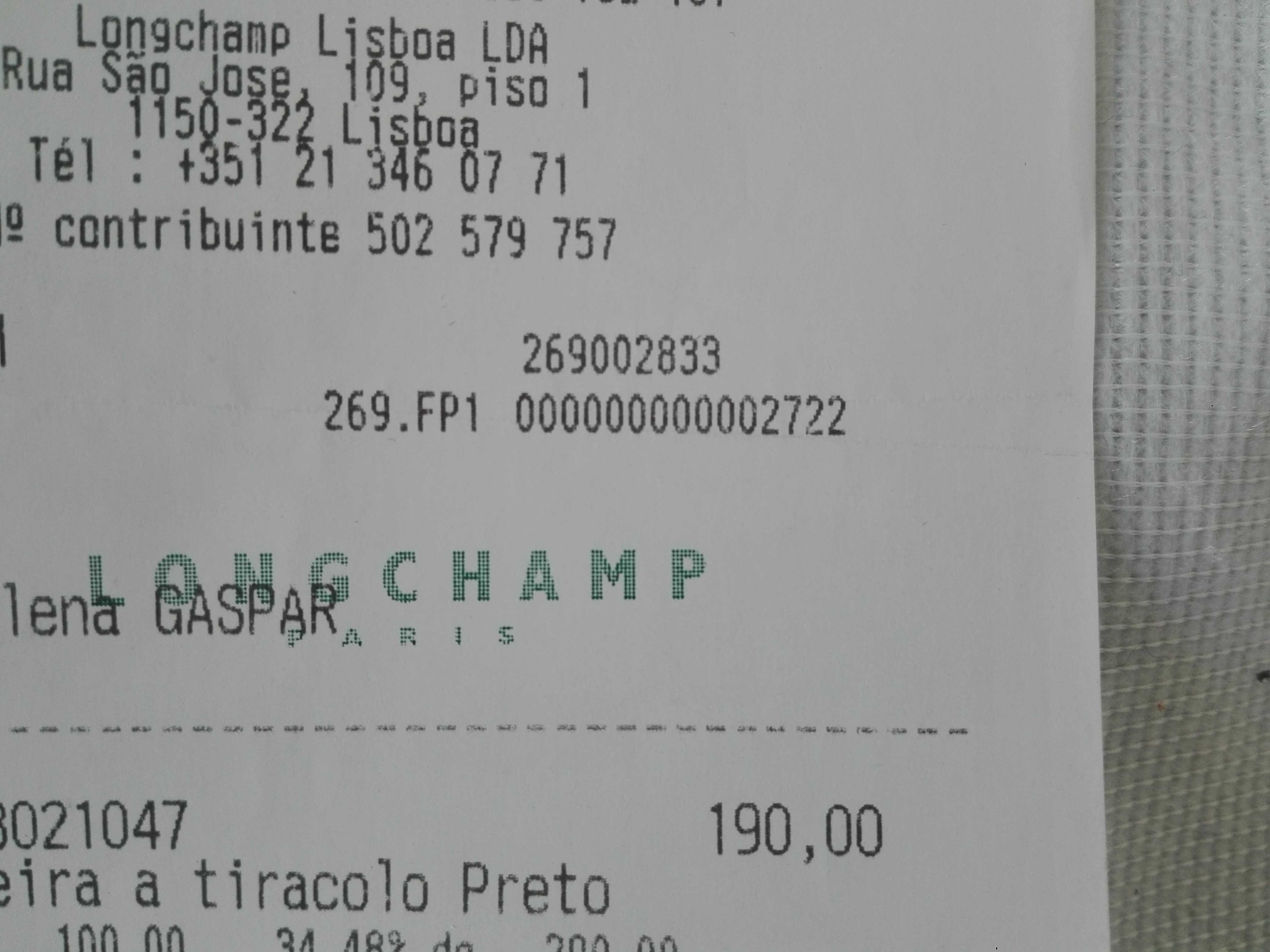 Carteira de pele preta Longchamp original
