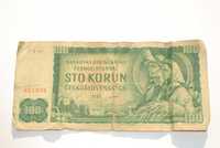 Stary banknot 100 koron Czechosłowacja 1961 antyk