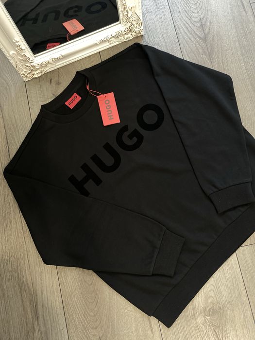 Світшот Hugo Boss, чоловічий світшот хуго бос, чорна кофта