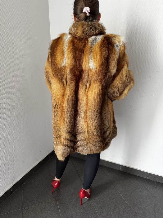 Futro z lisów, naturalne, oversize