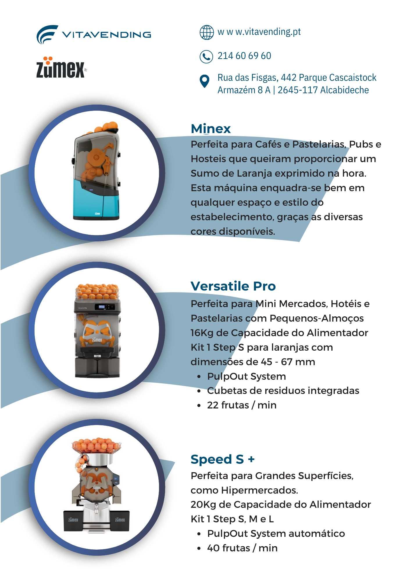 Máq. Vending e OCS (Necta/Saeco) e Sumos de laranja - Zumex - só Novas