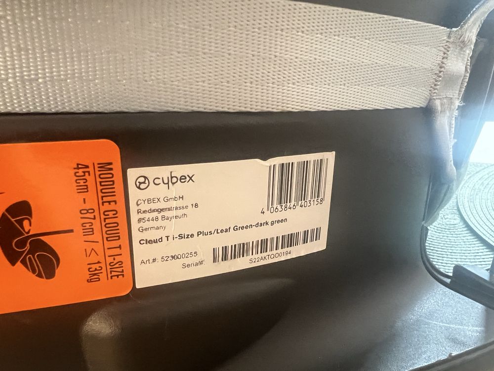 Nisidełko fotelik samochodowy CYBEX Cloud T i-size plus green