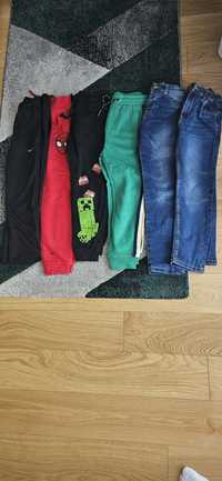 Spodnie dresowe i jeansowe 128