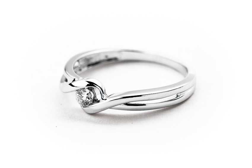 Lśniący Złoty Pierścionek - 14K - 1,71g - DIAMENT - Kraków