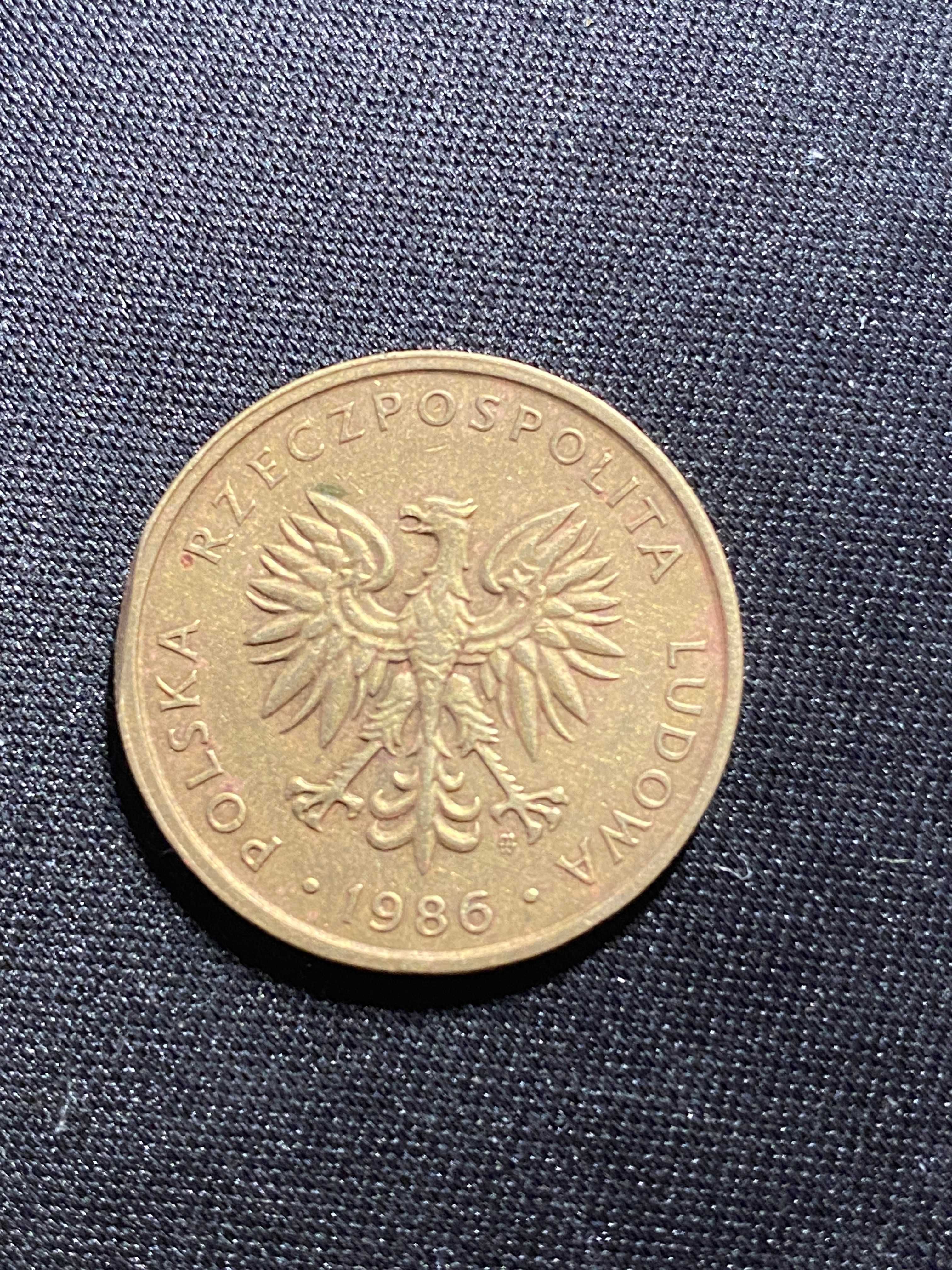Destrukt moneta Polska PRL - 5 złotych 1986r
