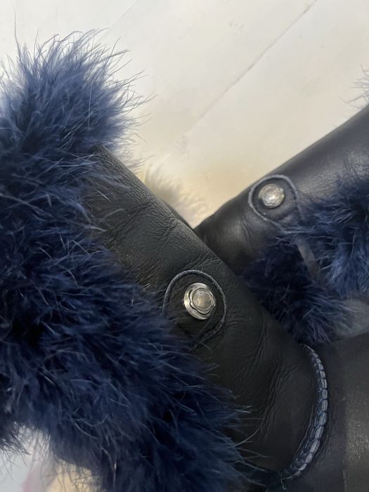 Australian Ugg з пір’ями, шкіра темно-сині