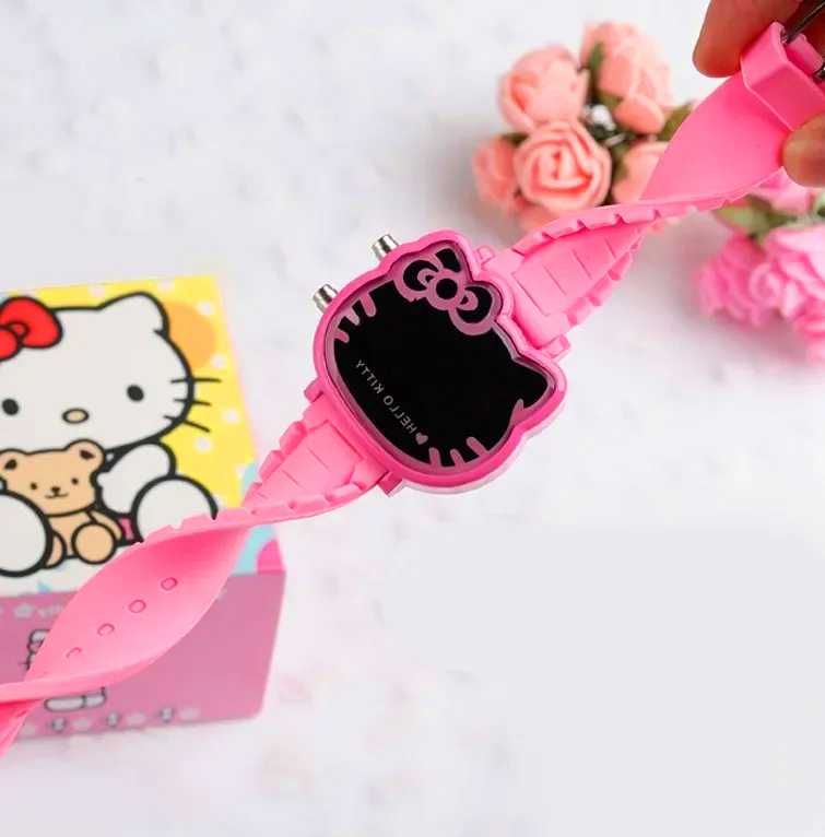 piękny zegarek cyfrowy dla dziecka LED Hello Kitty Sanrio Kawaii