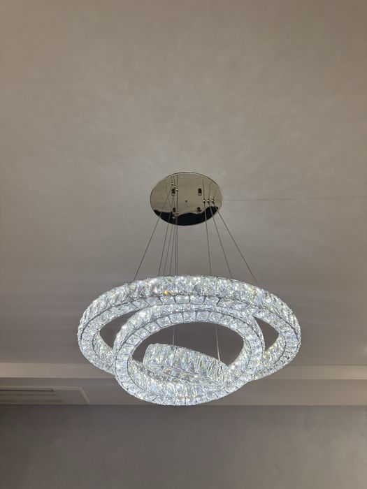 Хрустальная LED люстра Diasha премиум класса на три кольца