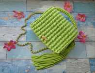 Torebka kopertówka na lato handmade kolor limonka