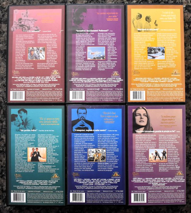 Colecção 007 James Bond - Lote de 19 cassetes VHS