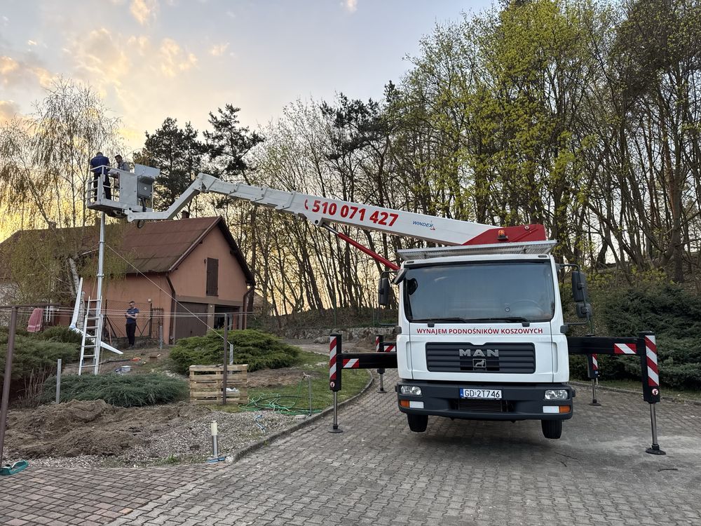 Podnośnik koszowy, zwyżka - WYNAJEM - 24/h - Starogard Gdański