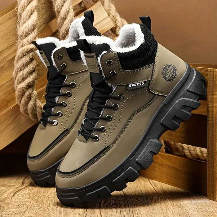Zimowe Buty Śnieżne dla Mężczyzn z Podszewką Polarową Ciepłe i Stylowe