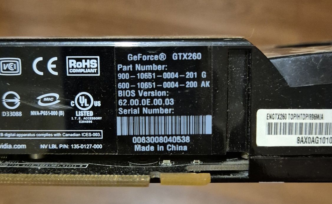 Відеокарта Nvidia GTX 260 896 MB DDR3 448 Bit