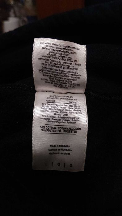 Черная толстовка с капюшоном - Балахон Gildan Heavy Blend размера L-XL