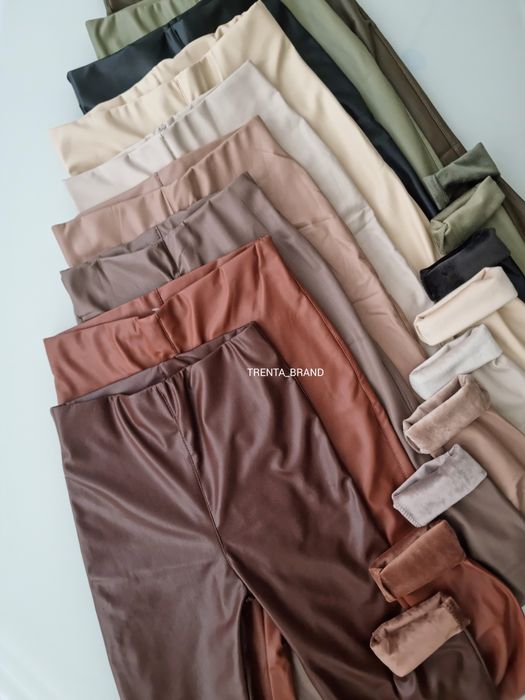 Шикарні Утеплені Лосіни з Еко Шкіри Леггінси Лосины Леггинсы Эко Кожа