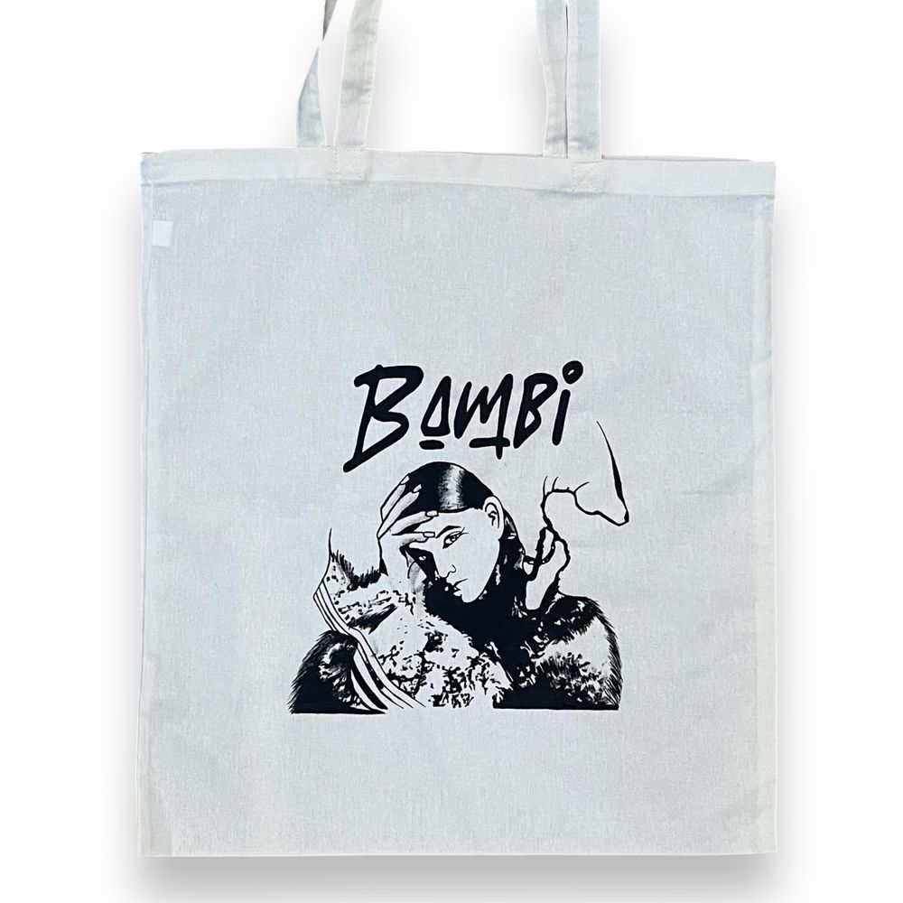 Biała bawełniana eko torba na ramię Bambi custom