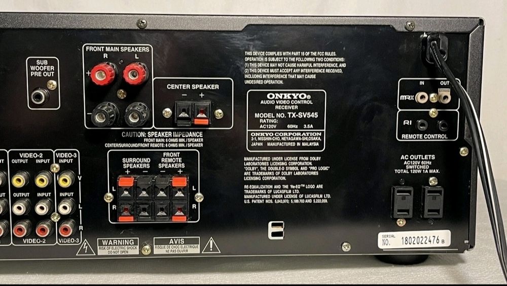 Receptor Audio Video Onkyo TX SV-545