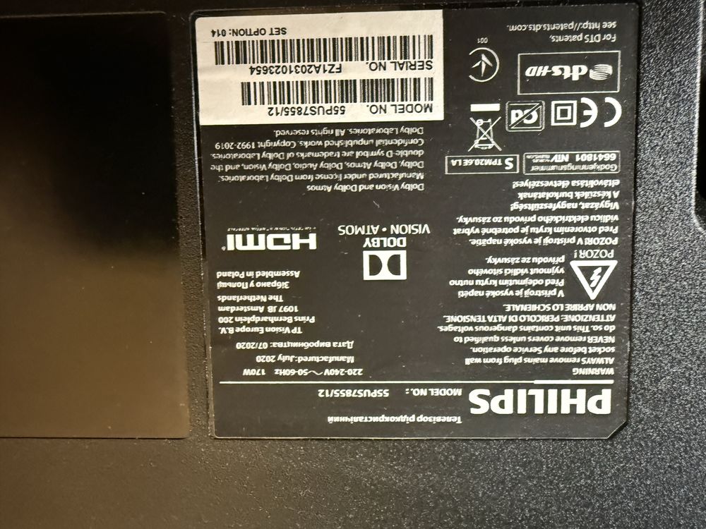 Telewizor Philips 55 4k Ambilight 55PUS7855