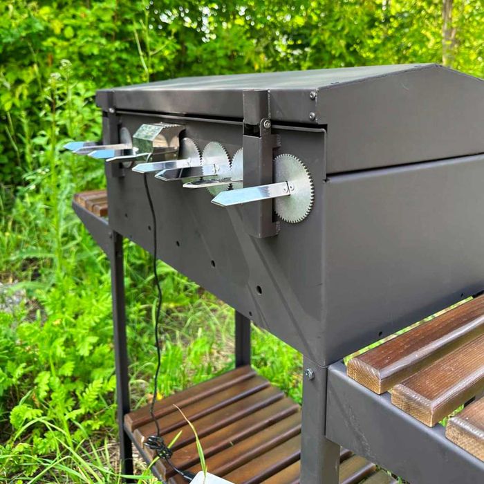 Автоматичний мангал Люкс, Мангал з підставкою для дров і кришкою