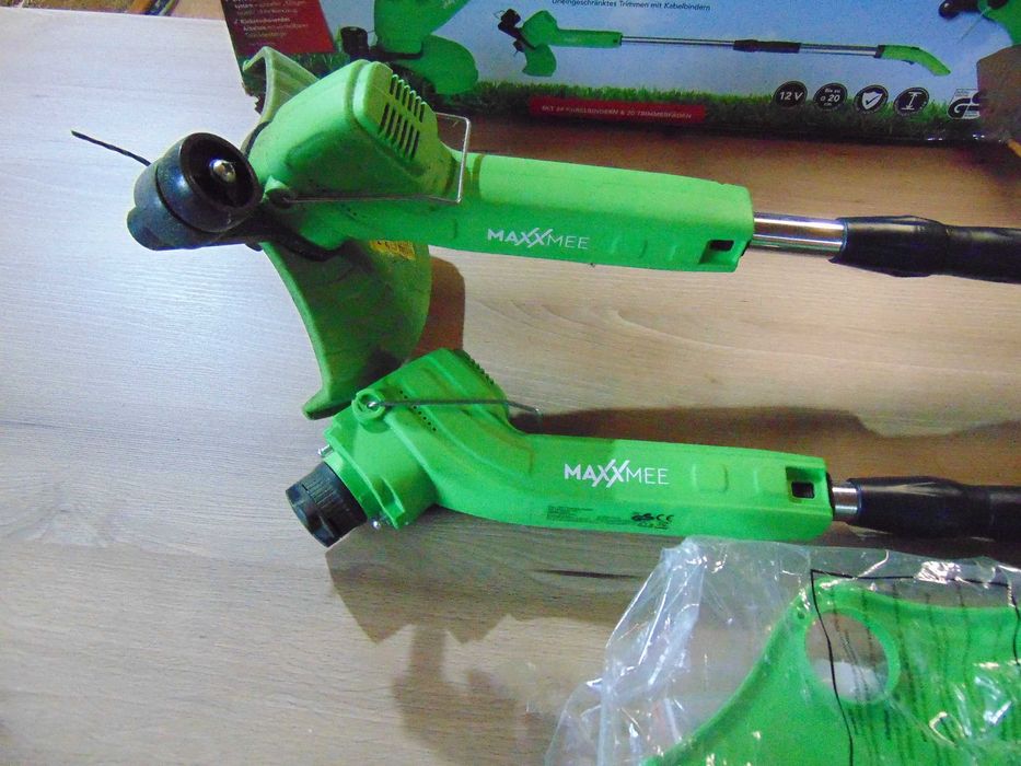 Dwie małe lekkie podkaszarki akumulatorowe Maxxmee 115cm 1,2kg