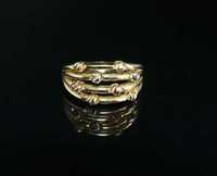 Złoto 585 - złoty pierścionek kuleczki, rozm 15