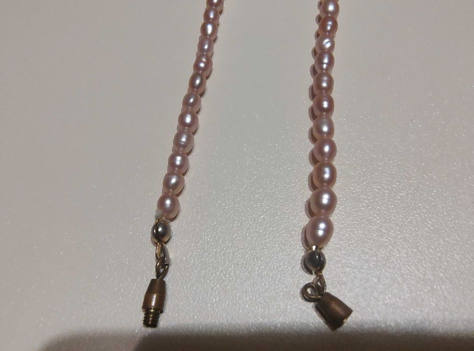 Ожерелье жемчуг розовый