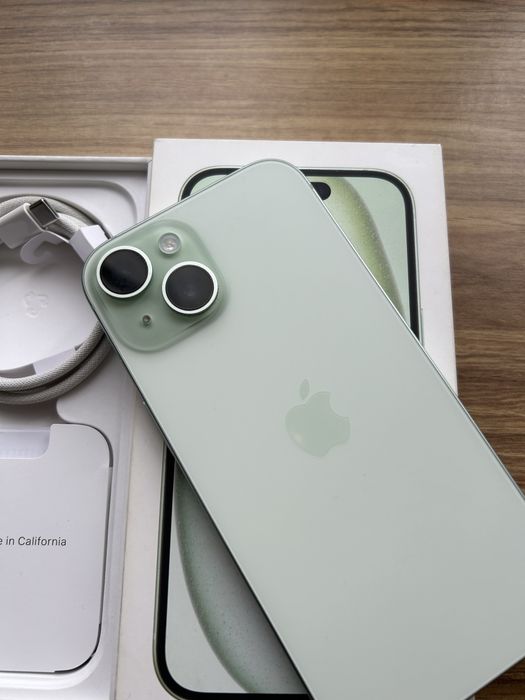 Iphone 15 128GB Green/Komplet*Bez Rat*Wolna Sprzedaż/Bat87%!