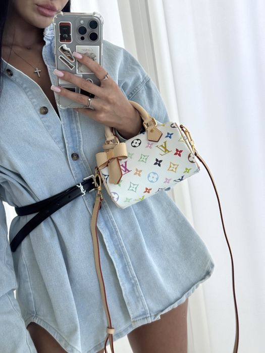 Сумка Louis Vuitton x Takashi Murakami | Nano Speedy Monogram White