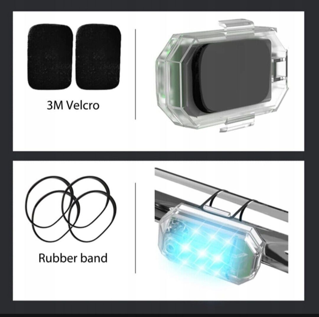 LED Lampki stroboskopowe 4szt do samochodu do roweru, motor + Pilot