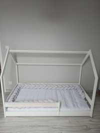 Łóżko domek dziecięce białe +materac, kokon