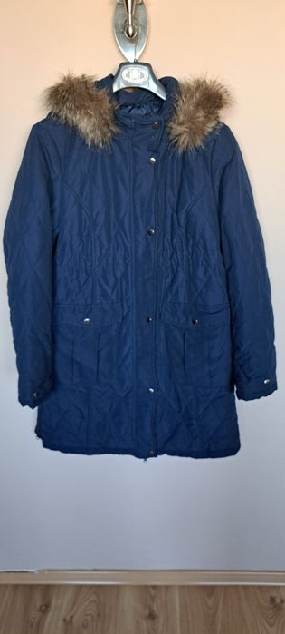 Kurtka pikowana ciążowa z wstawką na nosidełko, granatowa, rozmiar 44