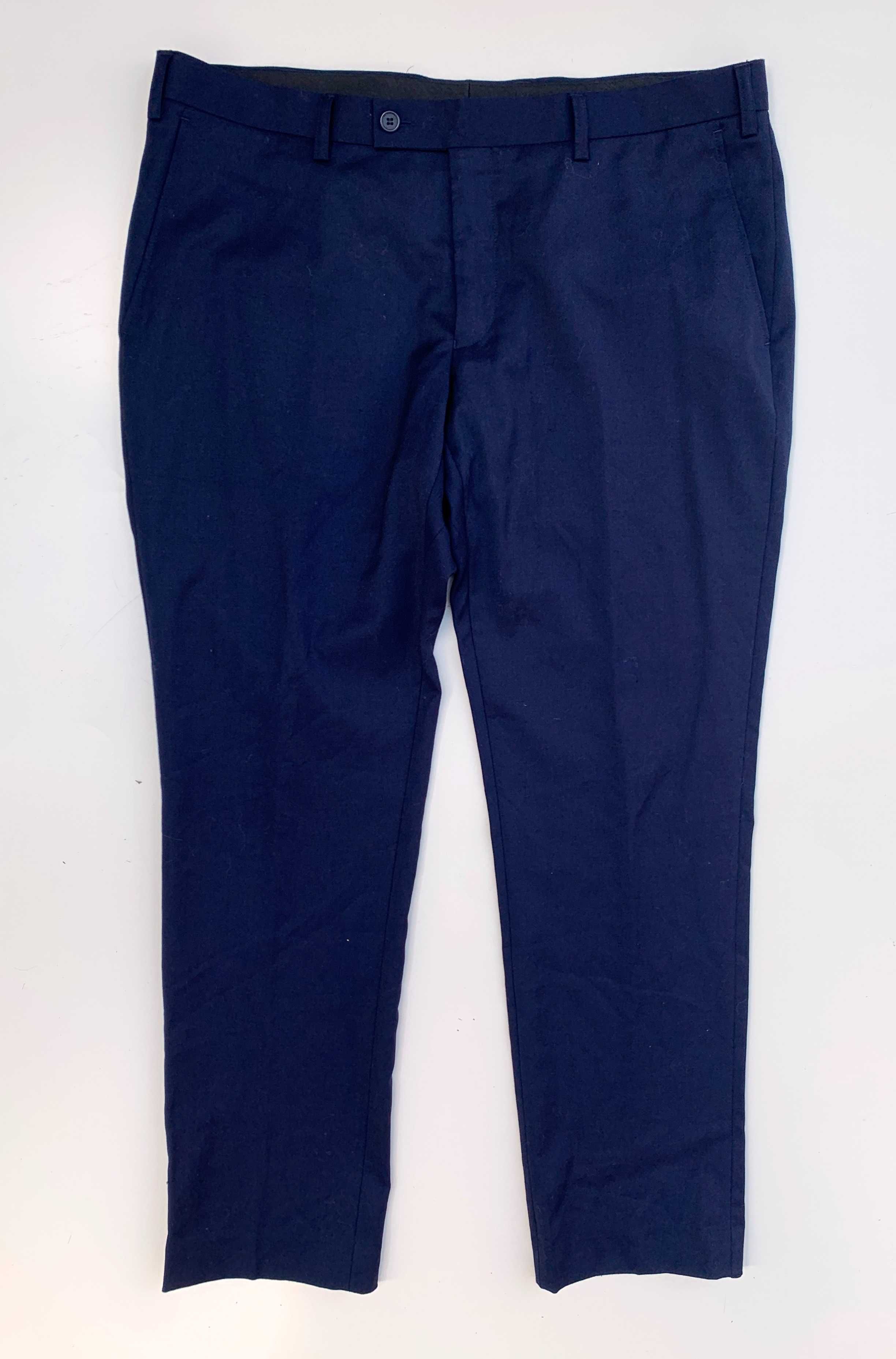 Garnitur Granatowy Dressmann Slim Fit 36/30 50R Wełna Wełniany