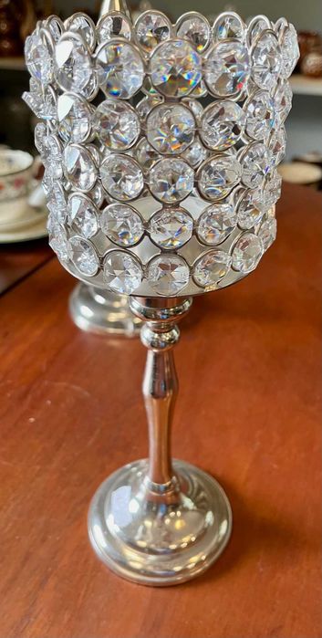 Świecznik glamour z kryształem