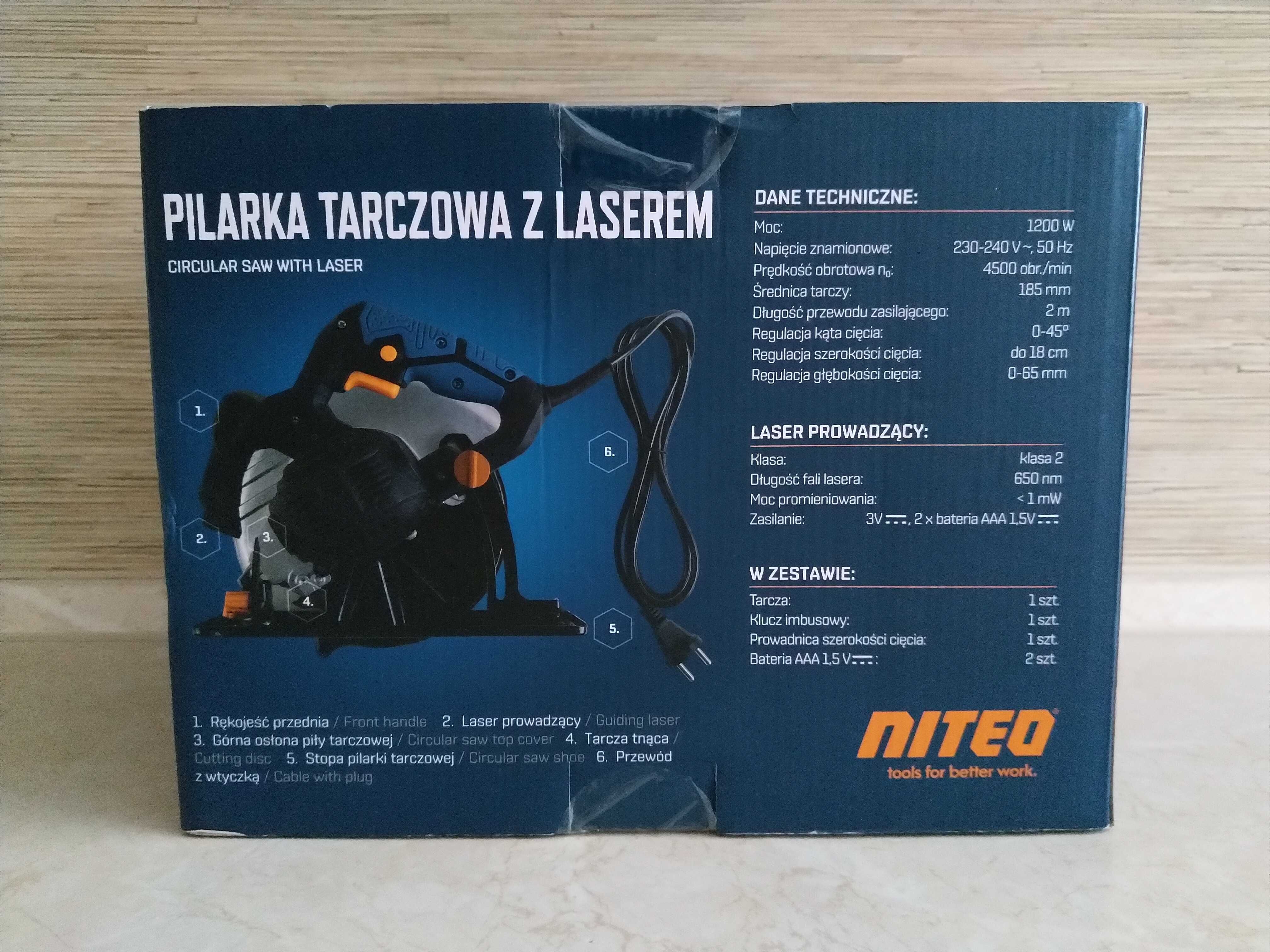 OKAZJA Pilarka tarczowa z laserem 185mm 1200W piła tarcze Wysyłam