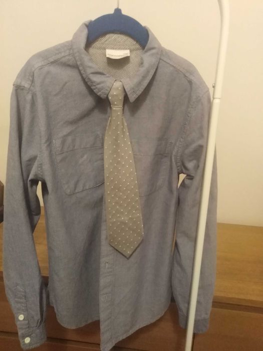 Koszula chłopięca wizytowa r.146 na ok.11lat i krawat gratis np.szkoła