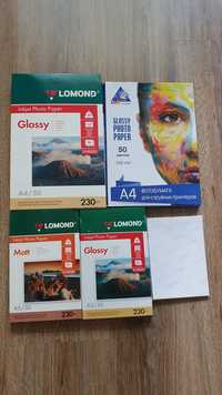 Фотобумага ink system и Lomond 230 г/м, А3, А4, A5, 13х18