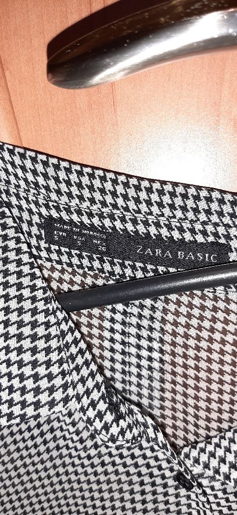 Шифоновая блузка Zara S рубашка,гусиная лапка