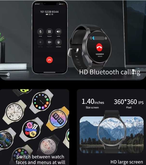 Smartwatch M10 Asystent Głosowy, Tętno,Krokomierz,Ekran 1.39" ttst1474