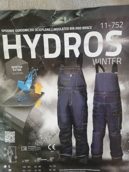 Robocze spodnie ogrodniczki ocieplane Hydros Sara,rozmiar M
